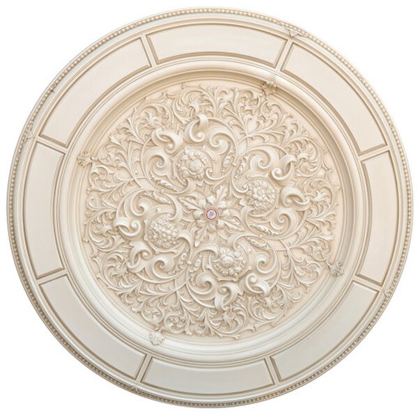 Bold Alluring Carved Cream Round Ceiling Medallions Classical Large